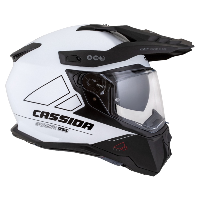 Casco enduro Cassida Road Runner Dual blanco-negro