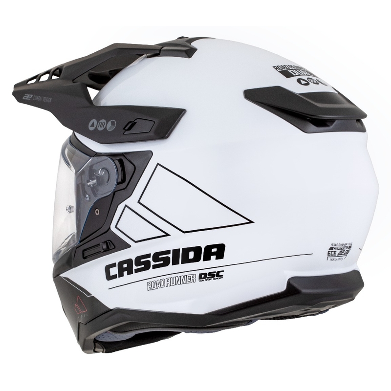 Casco enduro Cassida Road Runner Dual blanco-negro