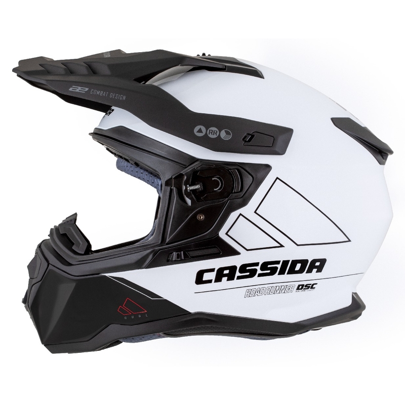 Casco enduro Cassida Road Runner Dual blanco-negro
