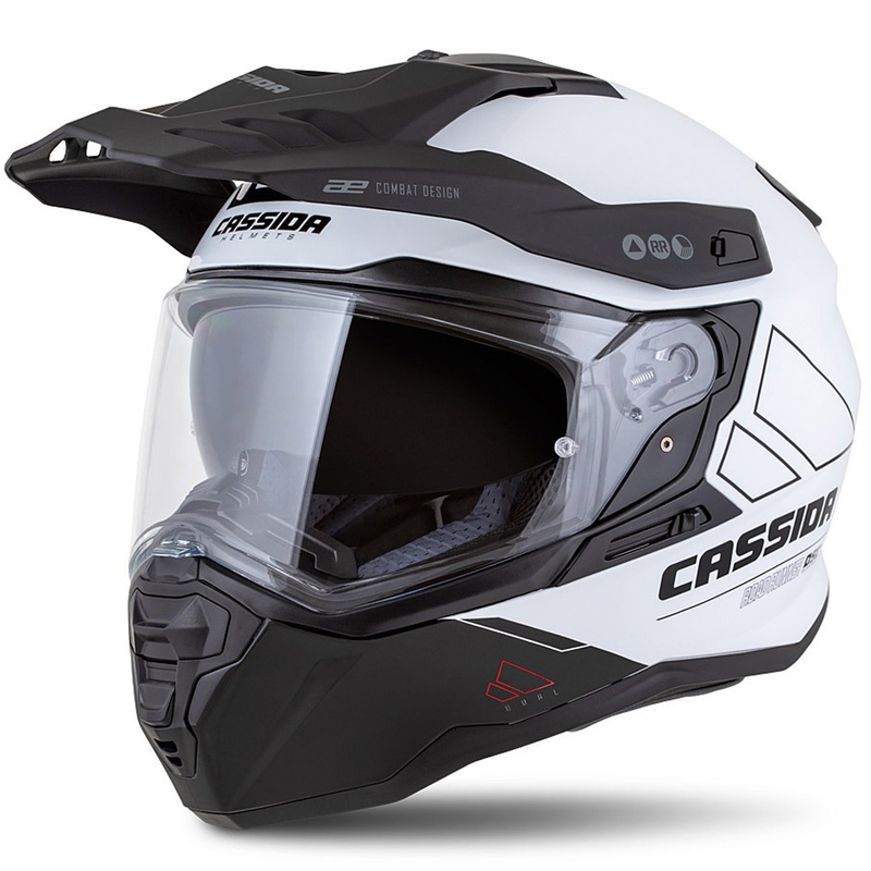 Casco enduro Cassida Road Runner Dual blanco-negro