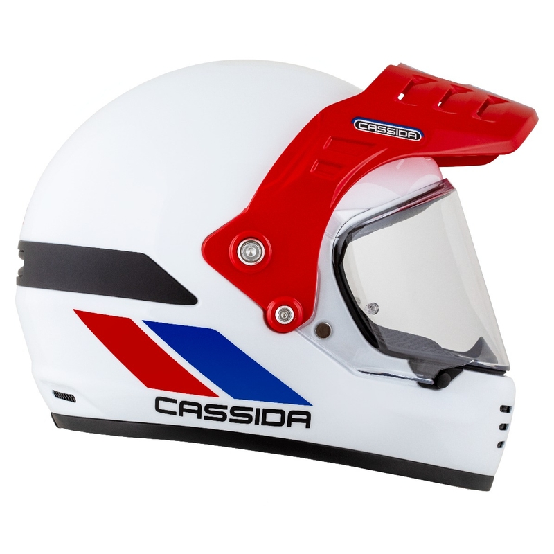 Casco enduro Cassida FormX FlatOut blanco-azul-rojo