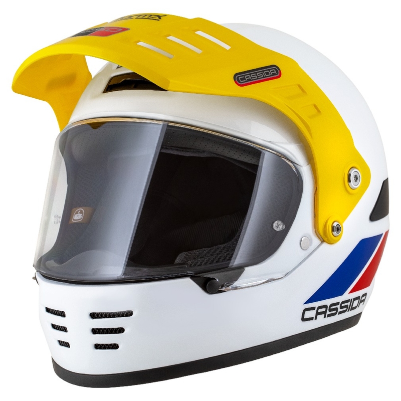 Casco enduro Cassida FormX FlatOut blanco-azul-rojo
