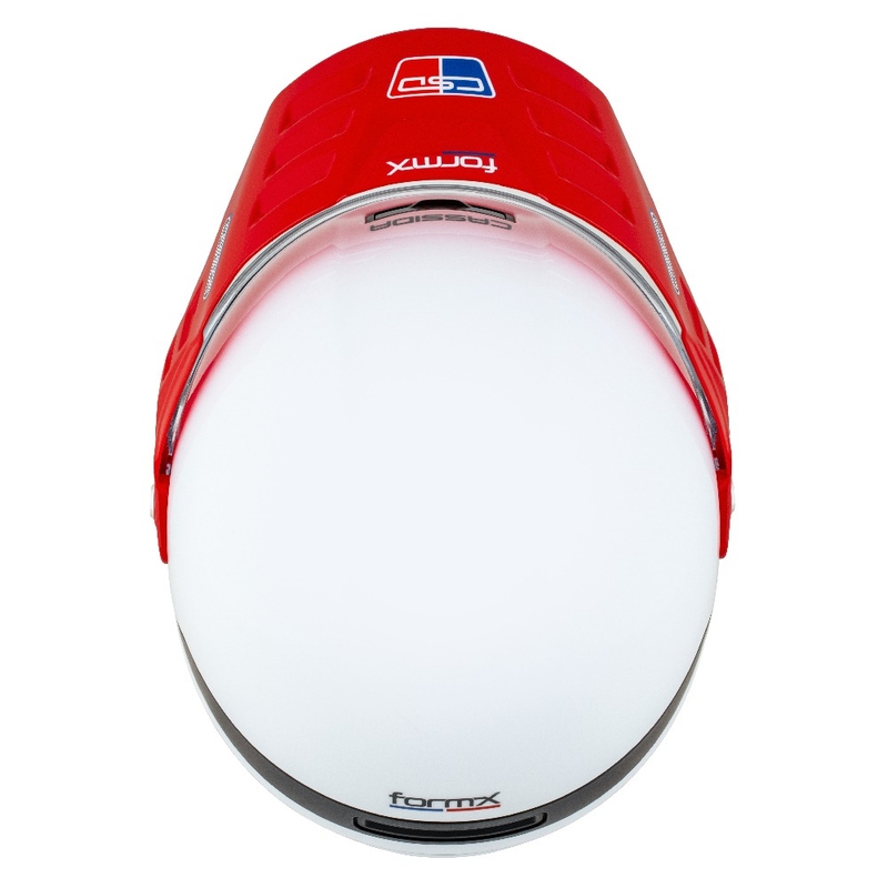 Casco enduro Cassida FormX FlatOut blanco-azul-rojo