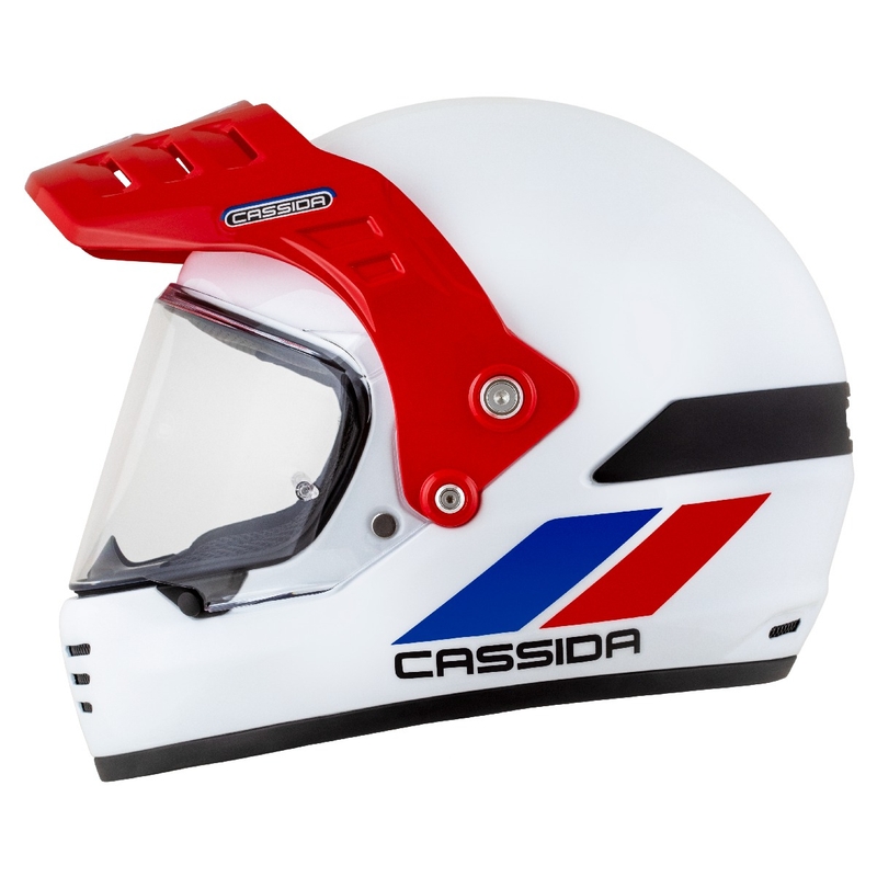 Casco enduro Cassida FormX FlatOut blanco-azul-rojo