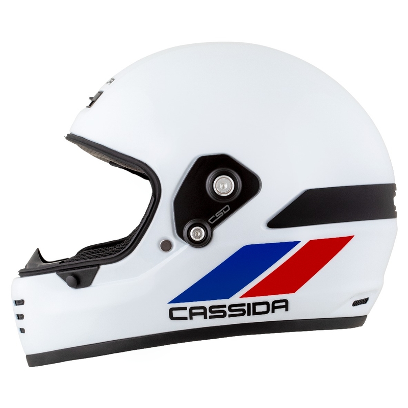 Casco enduro Cassida FormX FlatOut blanco-azul-rojo