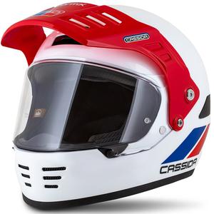 Casco enduro Cassida FormX FlatOut blanco-azul-rojo