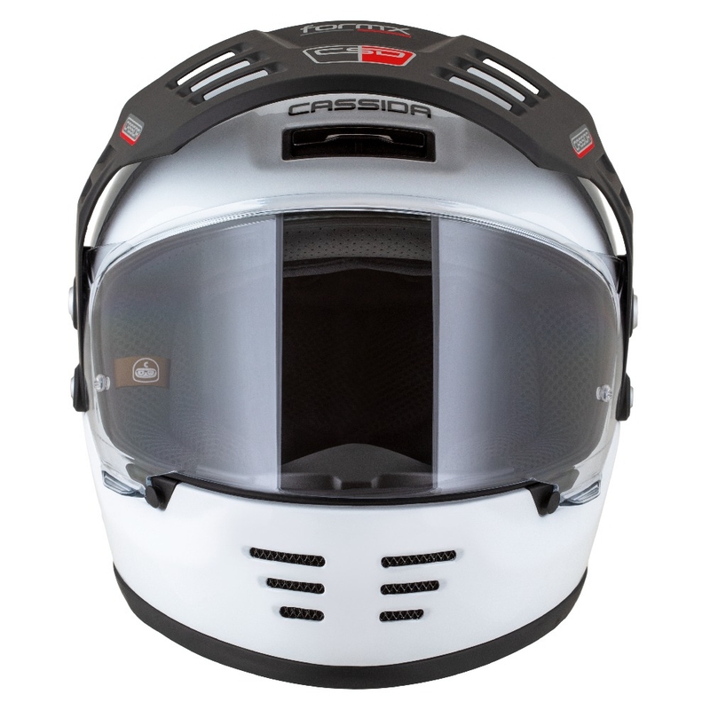 Casco enduro Cassida FormX FlatOut blanco-negro-rojo