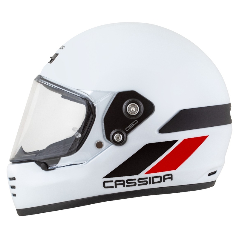 Casco enduro Cassida FormX FlatOut blanco-negro-rojo