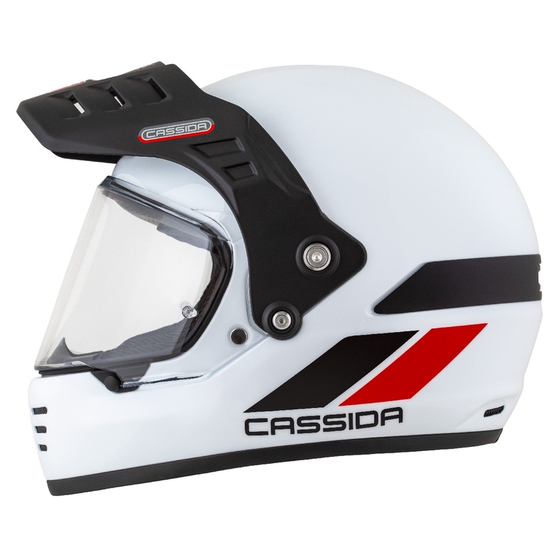 Casco enduro Cassida FormX FlatOut blanco-negro-rojo