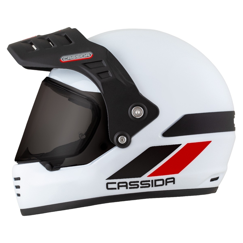 Casco enduro Cassida FormX FlatOut blanco-negro-rojo