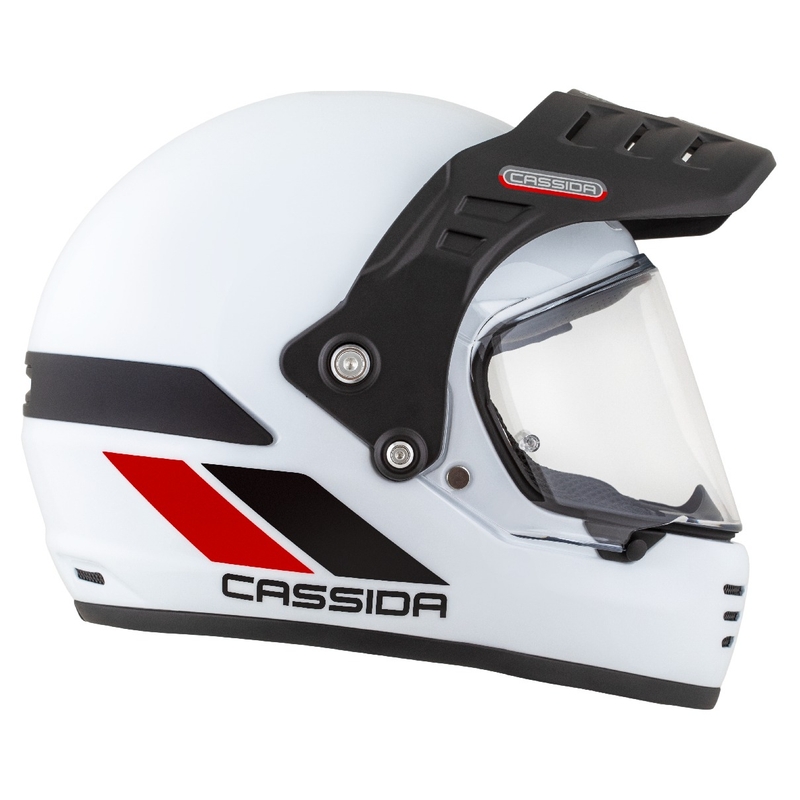 Casco enduro Cassida FormX FlatOut blanco-negro-rojo