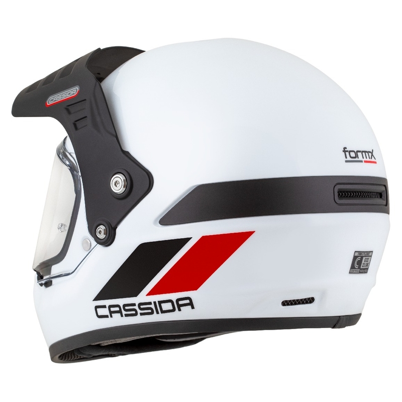 Casco enduro Cassida FormX FlatOut blanco-negro-rojo