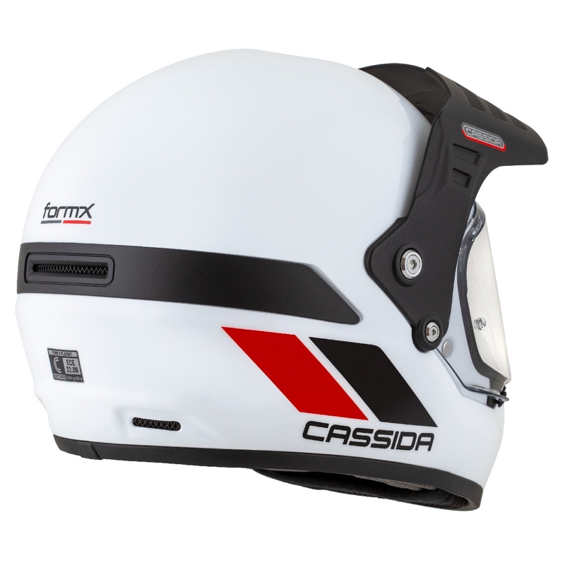 Casco enduro Cassida FormX FlatOut blanco-negro-rojo