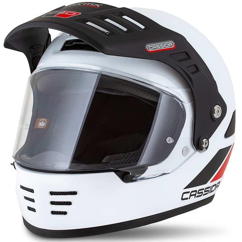Casco enduro Cassida FormX FlatOut blanco-negro-rojo