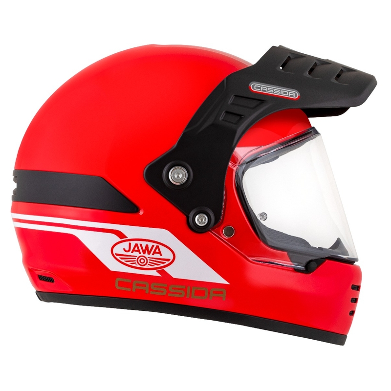 Casco enduro Cassida FormX Jawa RotaX rojo-blanco-oro