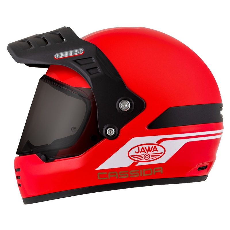 Casco enduro Cassida FormX Jawa RotaX rojo-blanco-oro