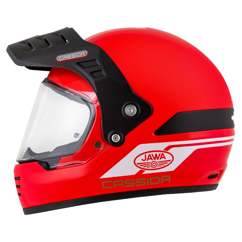 Casco enduro Cassida FormX Jawa RotaX rojo-blanco-oro