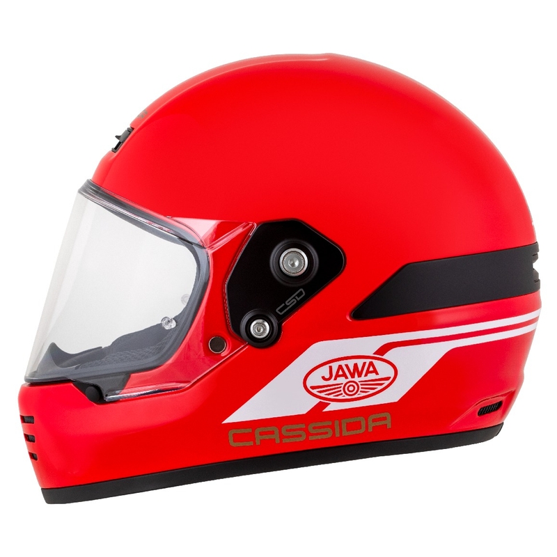 Casco enduro Cassida FormX Jawa RotaX rojo-blanco-oro