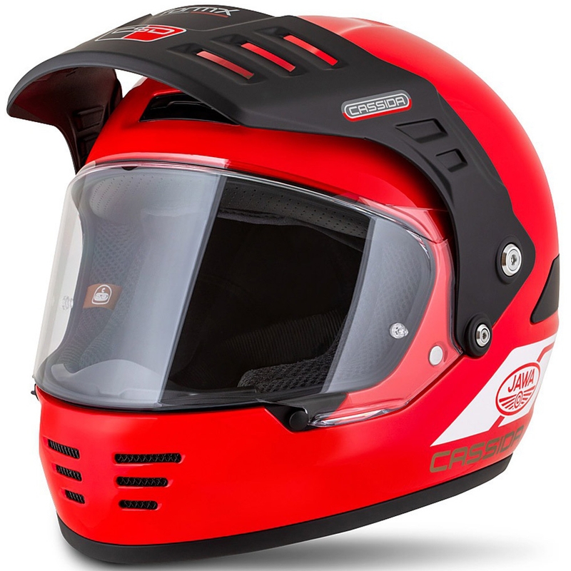 Casco enduro Cassida FormX Jawa RotaX rojo-blanco-oro