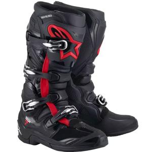 Botas motocross Alpinestars TECH 7 negro-rojo fluo