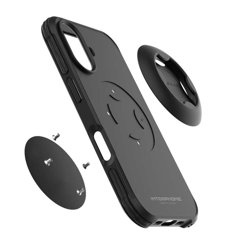 Funda protectora Interphone QUIKLOX Tetraforce para Apple iPhone 16 negra
