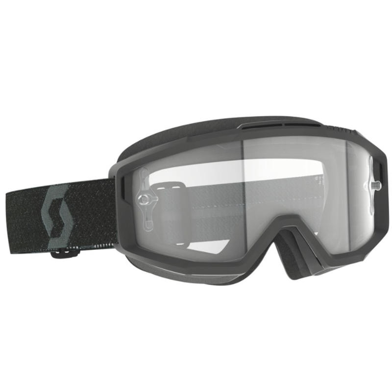 Gafas de motocross SCOTT Split OTG negras con plexiglás transparente