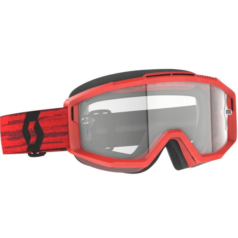 Gafas de motocross SCOTT Split OTG rojo con plexiglás transparente