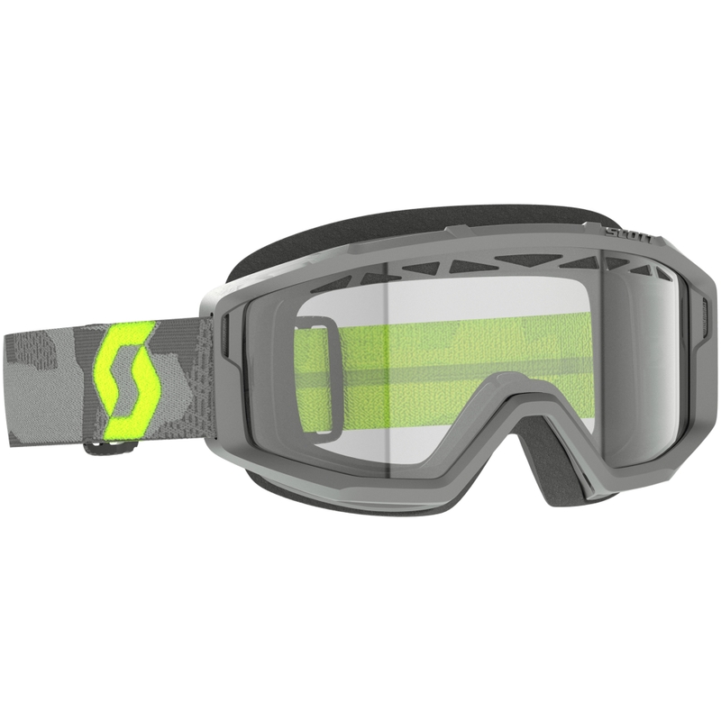 Gafas de motocross SCOTT Primal Enduro gris-amarillo fluo con plexiglás transparente