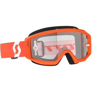 Gafas de motocross SCOTT Primal Clear naranja-blanco con plexiglás transparente
