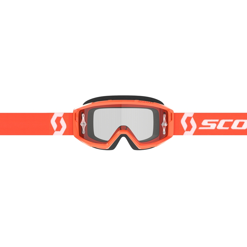 Gafas de motocross SCOTT Primal Clear naranja-blanco con plexiglás transparente