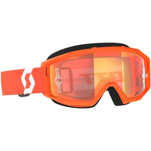 Gafas de motocross SCOTT Primal CH naranja-blanco con plexiglás cromado naranja