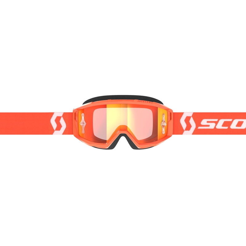 Gafas de motocross SCOTT Primal CH naranja-blanco con plexiglás cromado naranja