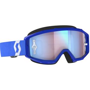 Gafas de motocross SCOTT Primal CH azul-blanco con plexiglás cromado azul