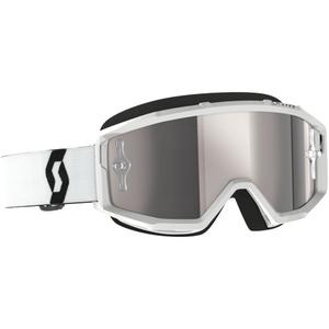 Gafas de motocross SCOTT Primal CH blancas con plexiglás cromado plateado