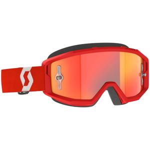 Gafas de motocross SCOTT Primal CH rojo-blanco con plexiglás cromado naranja