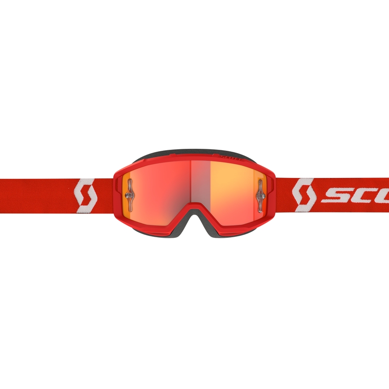 Gafas de motocross SCOTT Primal CH rojo-blanco con plexiglás cromado naranja