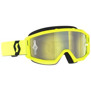 Gafas de motocross SCOTT Primal CH amarillo-negro con plexiglás cromado amarillo