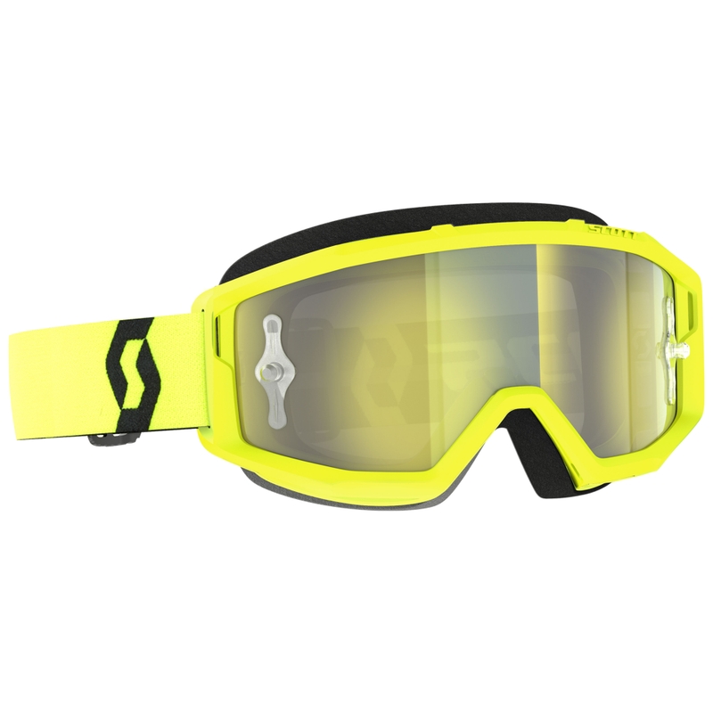Gafas de motocross SCOTT Primal CH amarillo-negro con plexiglás cromado amarillo