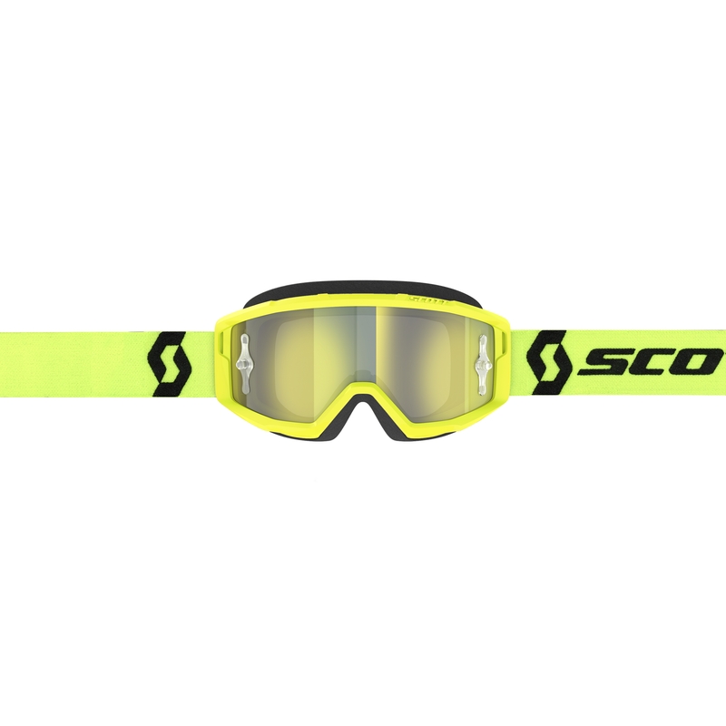 Gafas de motocross SCOTT Primal CH amarillo-negro con plexiglás cromado amarillo
