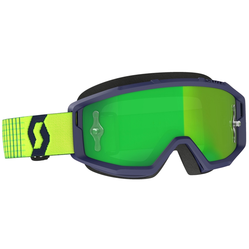 Gafas de motocross SCOTT Primal CH azul-amarillo con plexiglás verde cromo