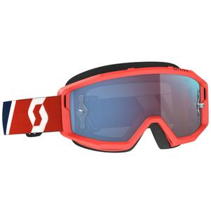 Gafas de motocross SCOTT Primal CH rojo-azul con plexiglás azul cromado