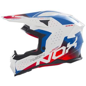 Casco de motocross NOX N634 blanco-azul-rojo