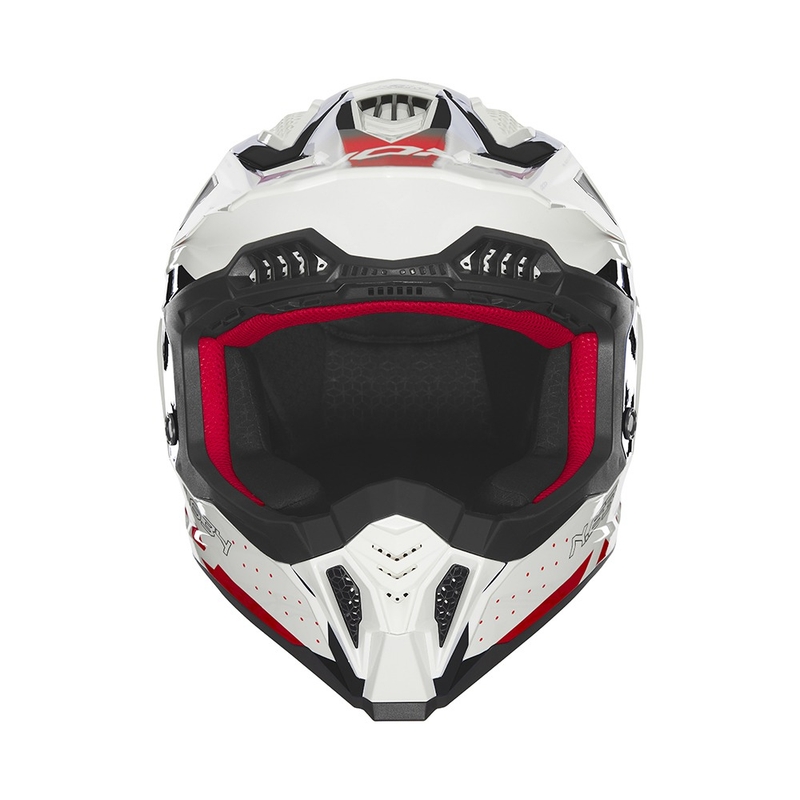 Casco de motocross NOX N634 blanco-negro-rojo