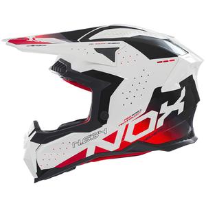 Casco de motocross NOX N634 blanco-negro-rojo