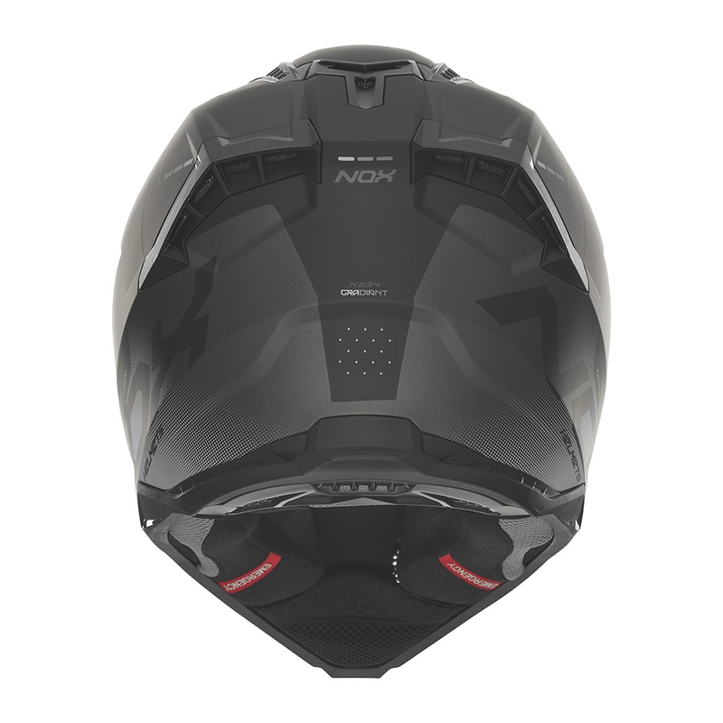 Casco de motocross NOX N634 negro mate-plata