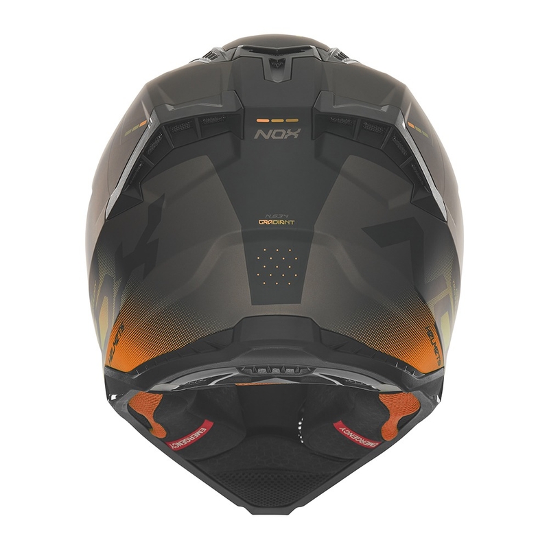 Casco de motocross NOX N634 negro mate-naranja