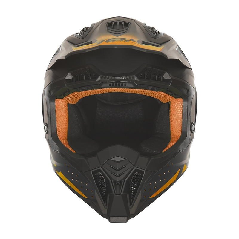 Casco de motocross NOX N634 negro mate-naranja