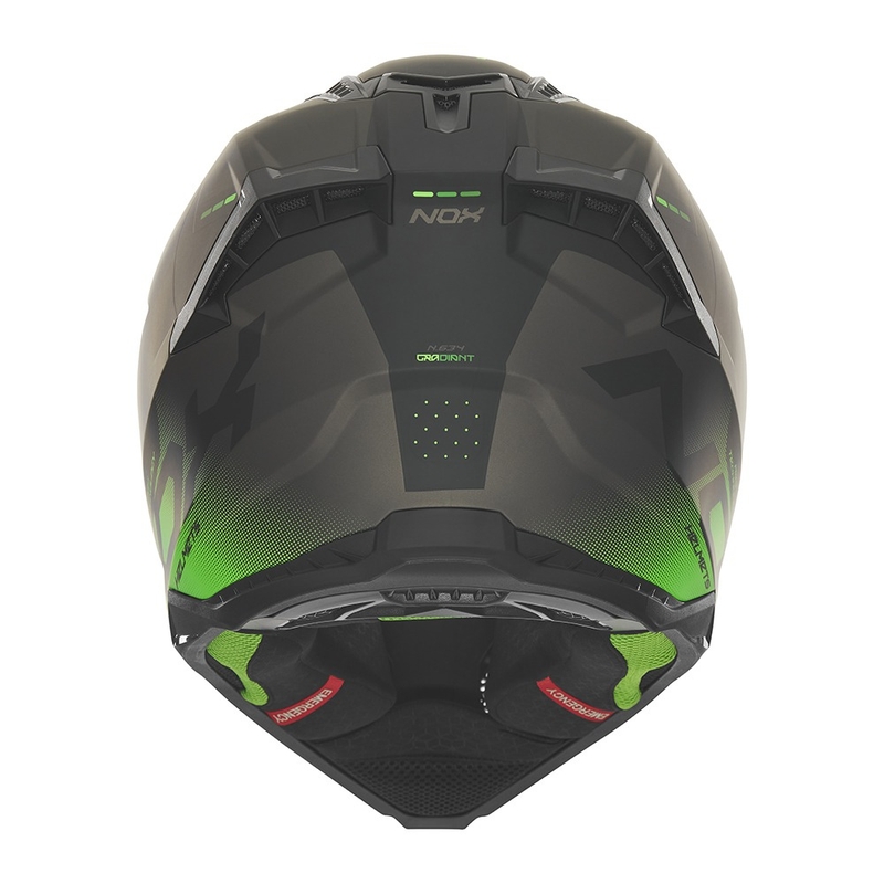 Casco de motocross NOX N634 negro mate-verde