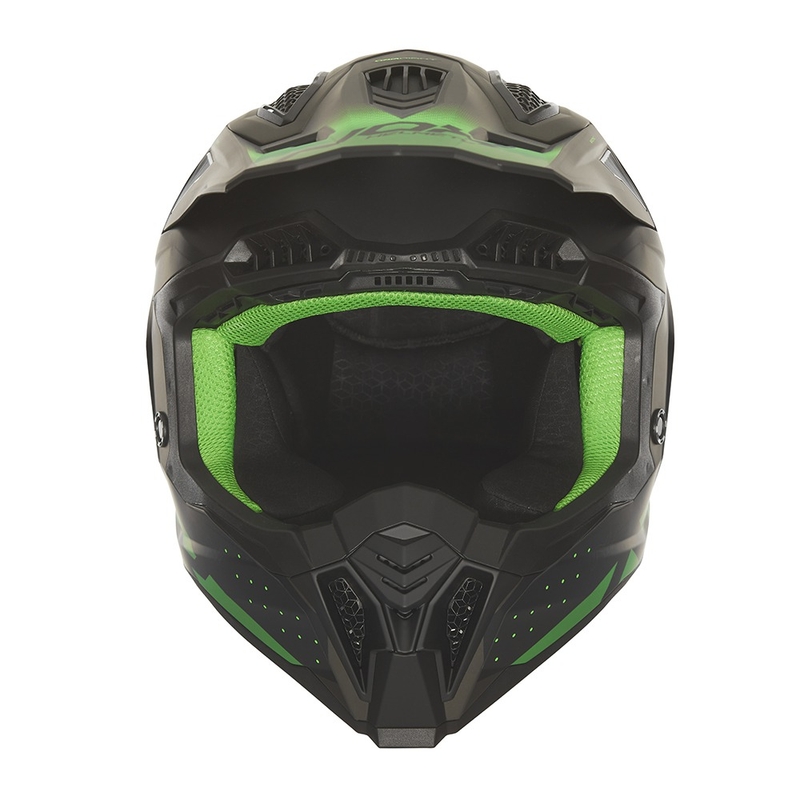 Casco de motocross NOX N634 negro mate-verde