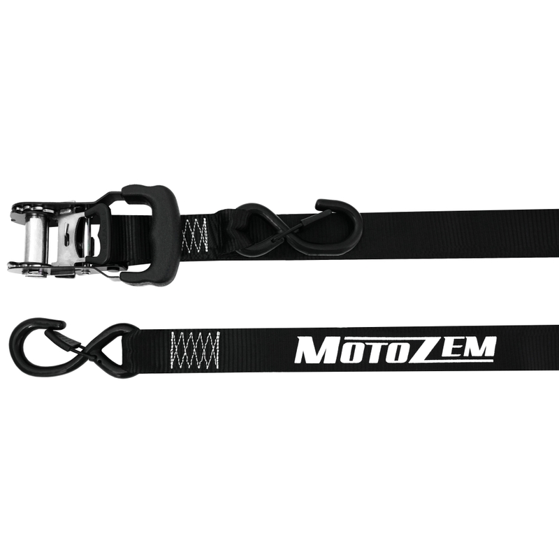 Correas de moto MotoZem con trinquete, color negro